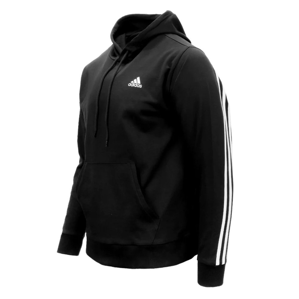 Adidas - Black Three Stripe Lightweight Hoodie - XL - Picture 3 of 3